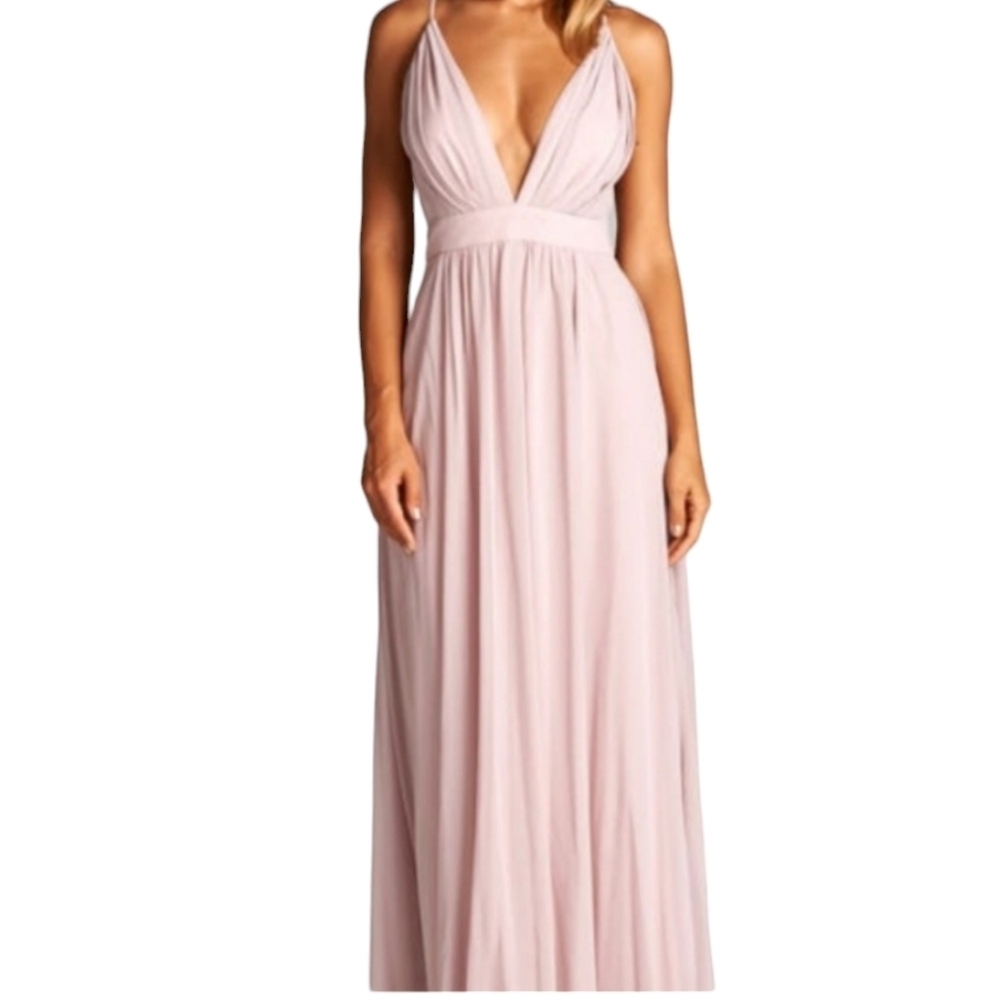 Rubber Ducky Tulle Deep V Maxi Dress Size Small